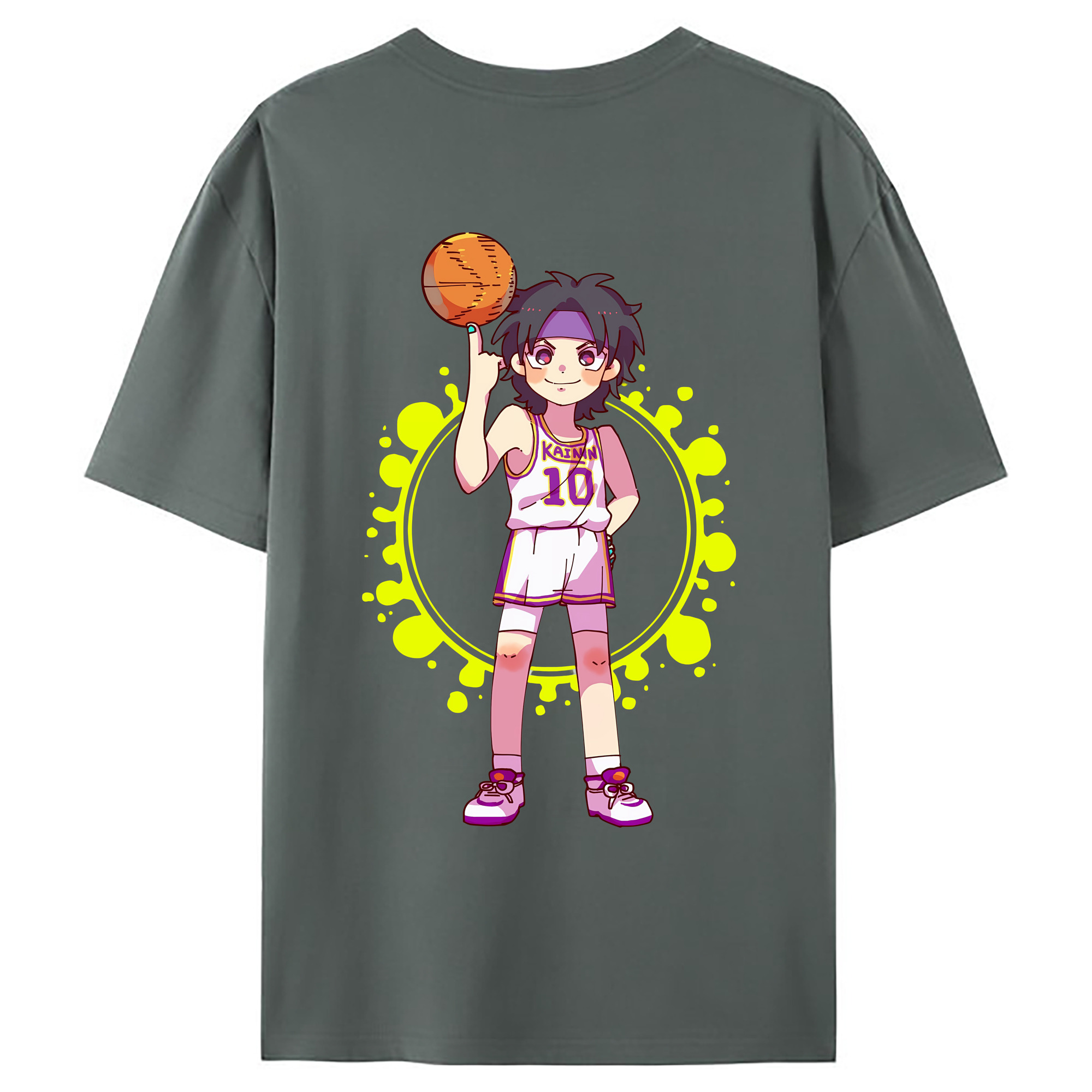（画像用） SLAM DUNK／スラムダンク 綿100％ メンズ半袖Tシャツ（バックプリント） 通気性